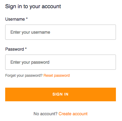 Here's what the sign-in screen looks like